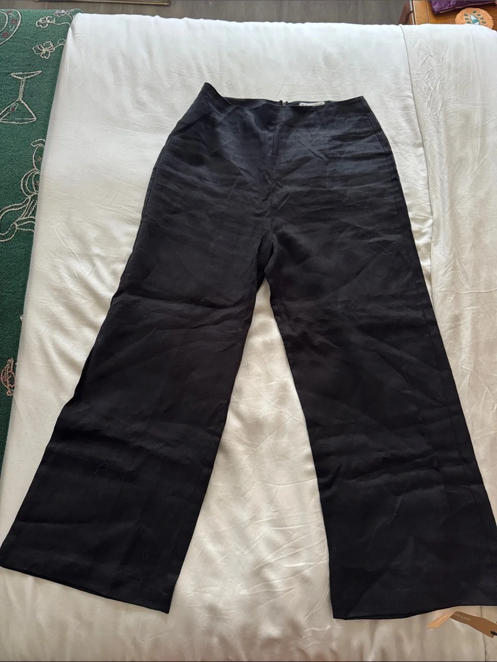 Reformation Linen Wide-Leg Black Pants